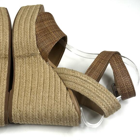 Sam Edelman Vada Espadrille Weave Brown Wedge Platform Sandals Women's 8M New - Picture 12 of 12